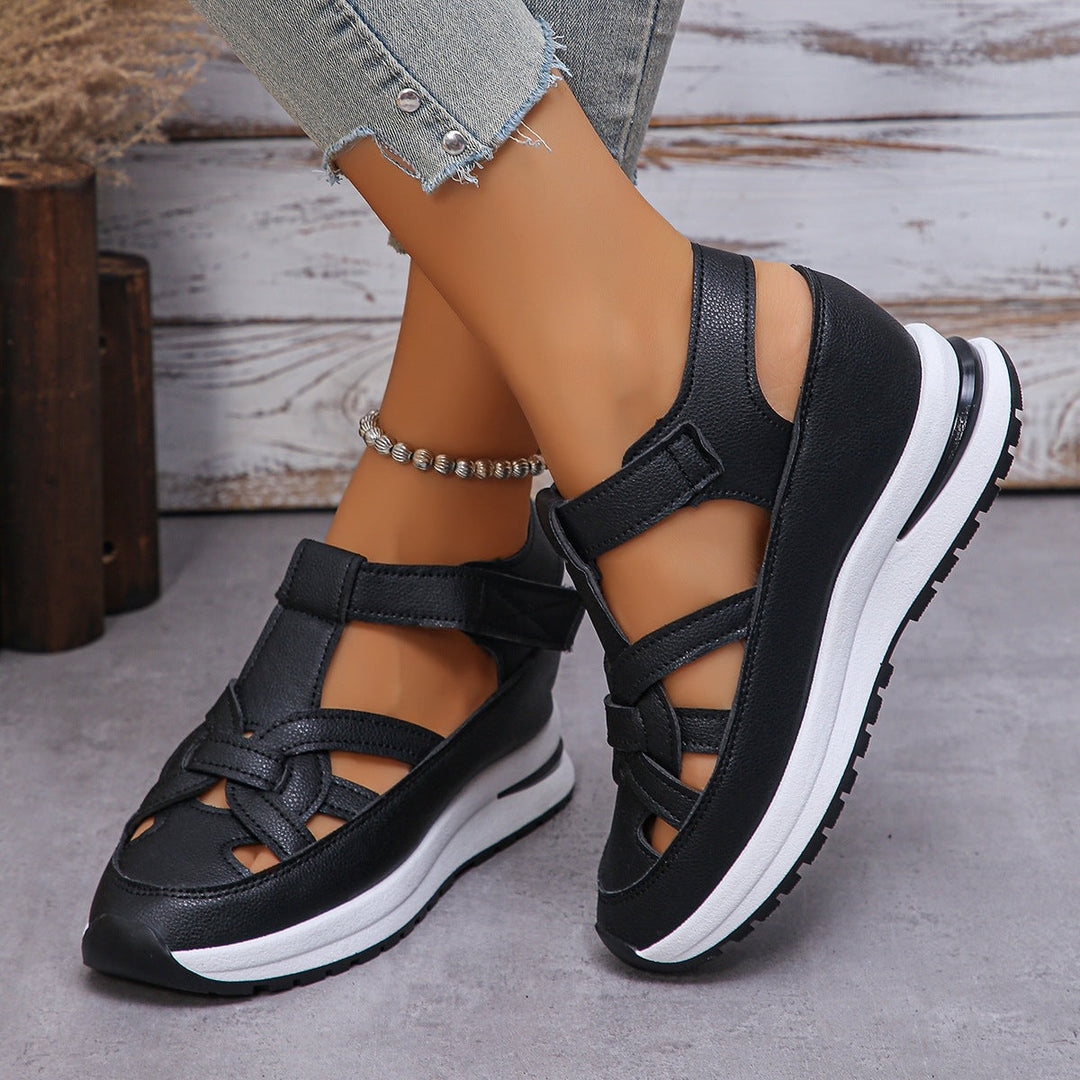 Damen Plateau-Sandalen mit verstellbarem Riemendesign und ergonomischer Dämpfung Drune