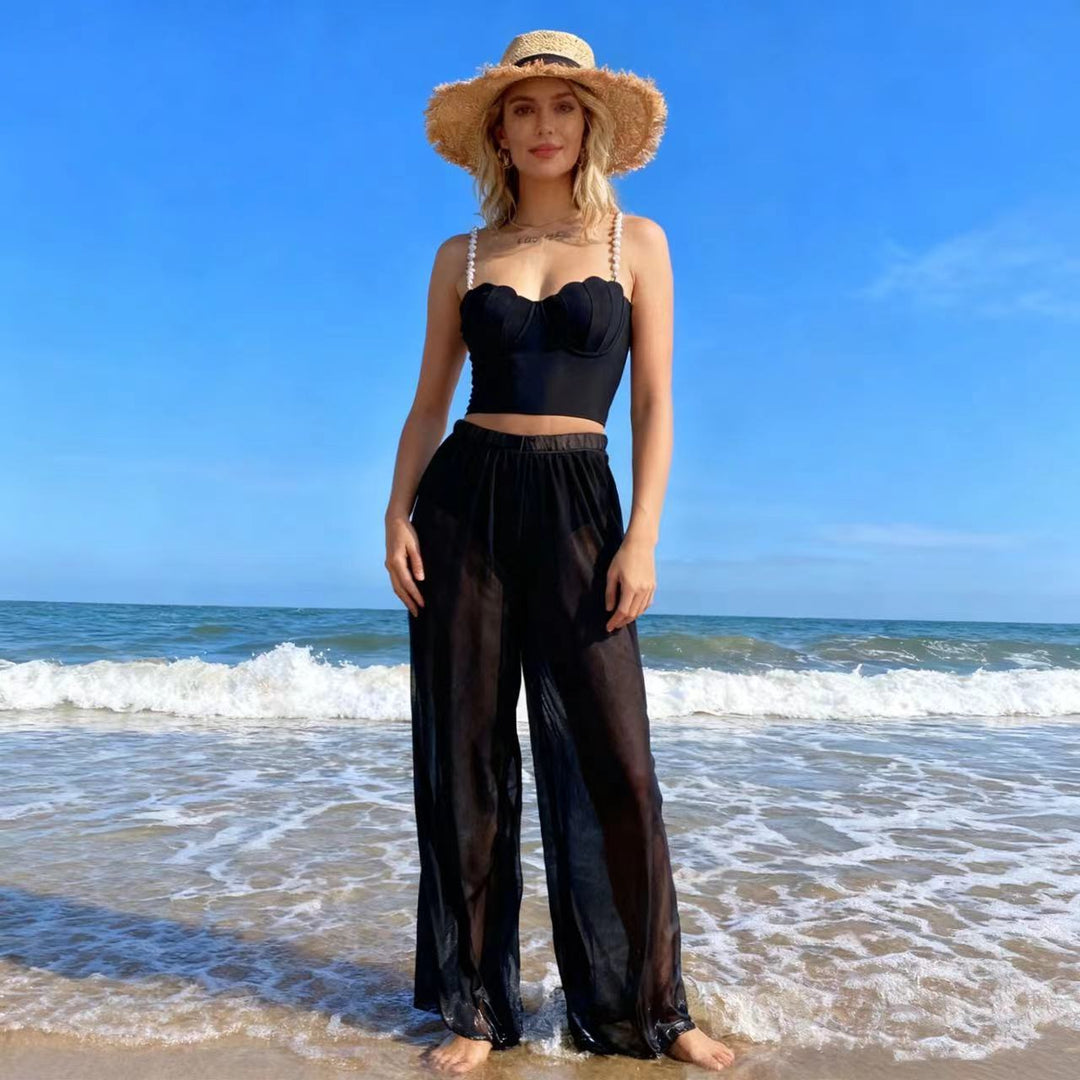 Damen Palazzohose mit eleganten transparenten Akzenten Drune