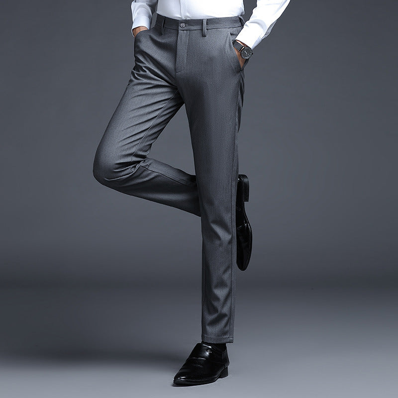 Herren Formelle Slim-Fit Anzughose mit Stretchbund und Bügelfalte Drune