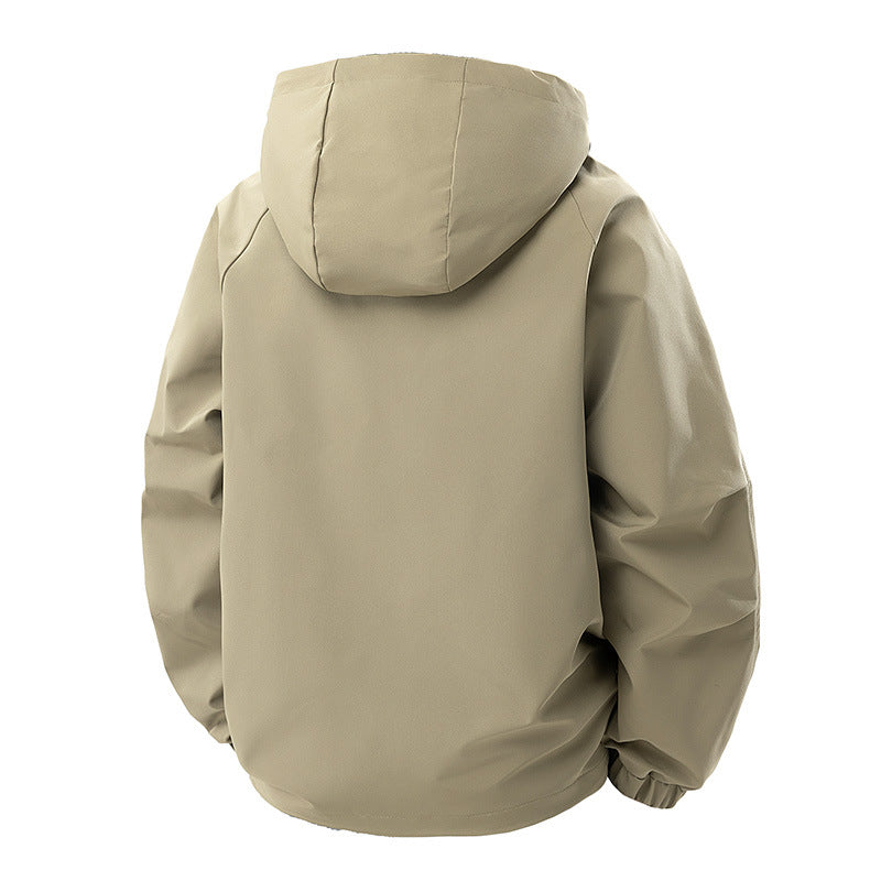 Herren Technische Kapuzen-Outdoorjacke mit Utility-Taschen und winddichter Membran Drune