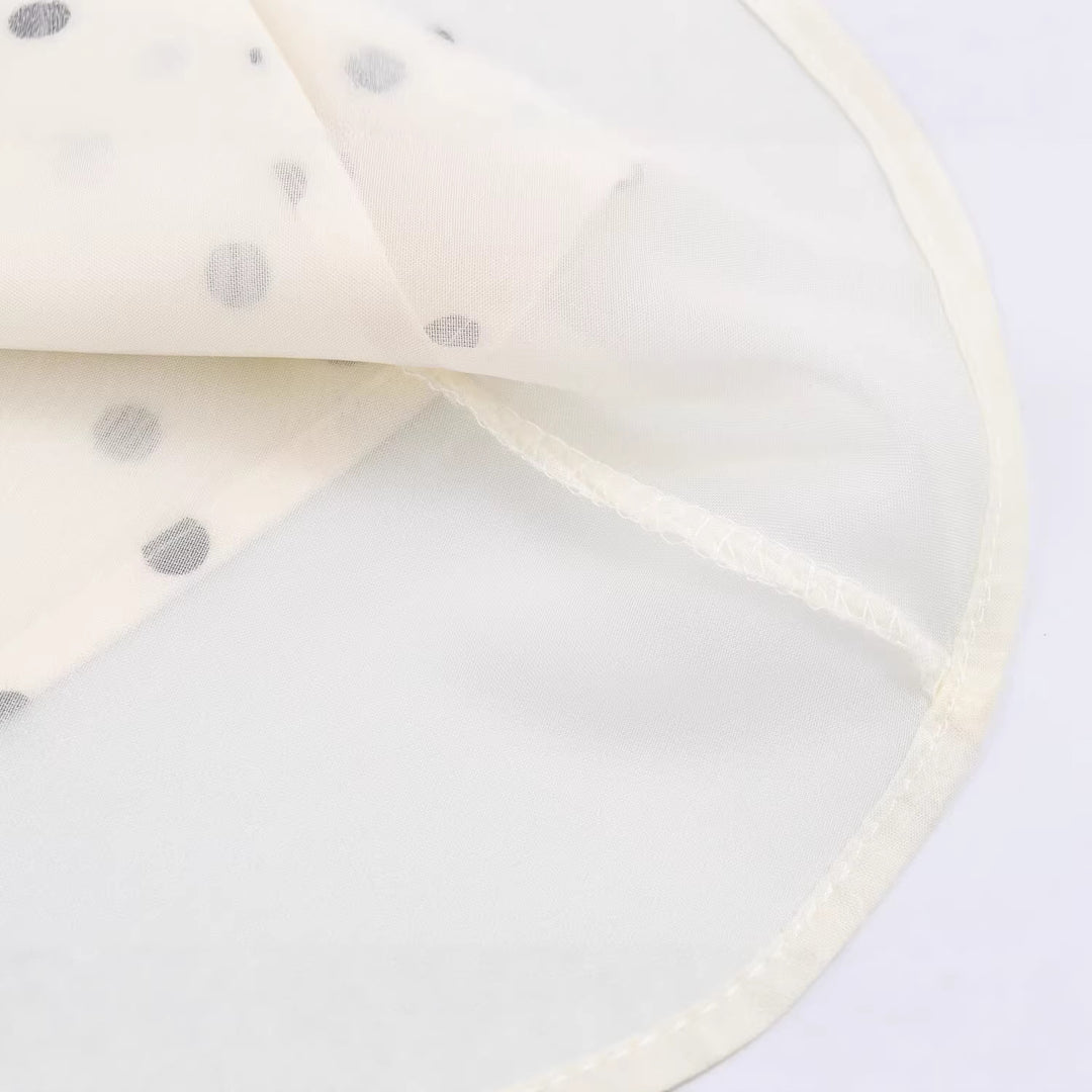 Damen A-Linien-Midirock mit doppellagigem Saum und Polka-Dot-Print Drune