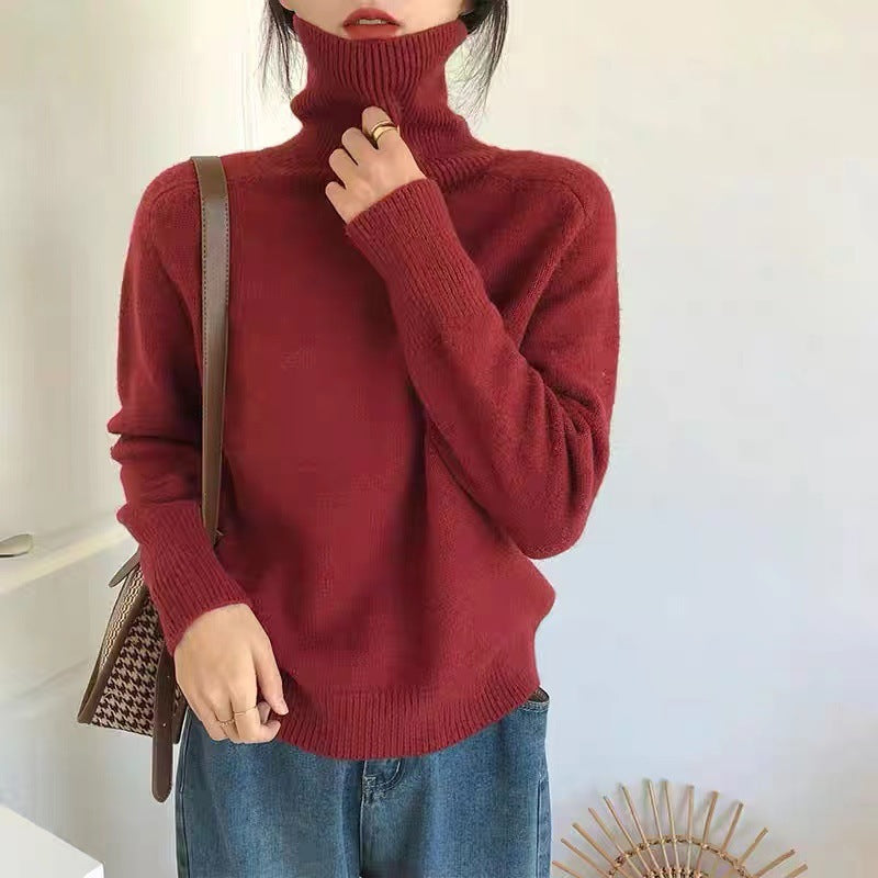 Damen Gemütlicher Rollkragenpullover aus feinem Strick Drune