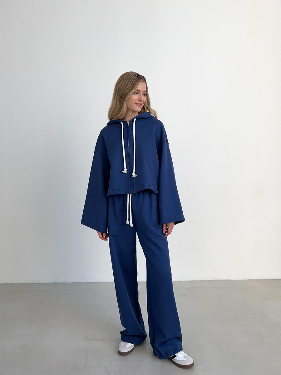 Damen lässiger Hoodie und weit geschnittene Hose Drune