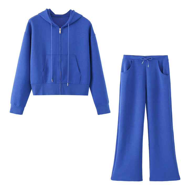 Damen Weite Jersey-Hose mit hohem Bund Tunnelzug und Pattentaschen Drune
