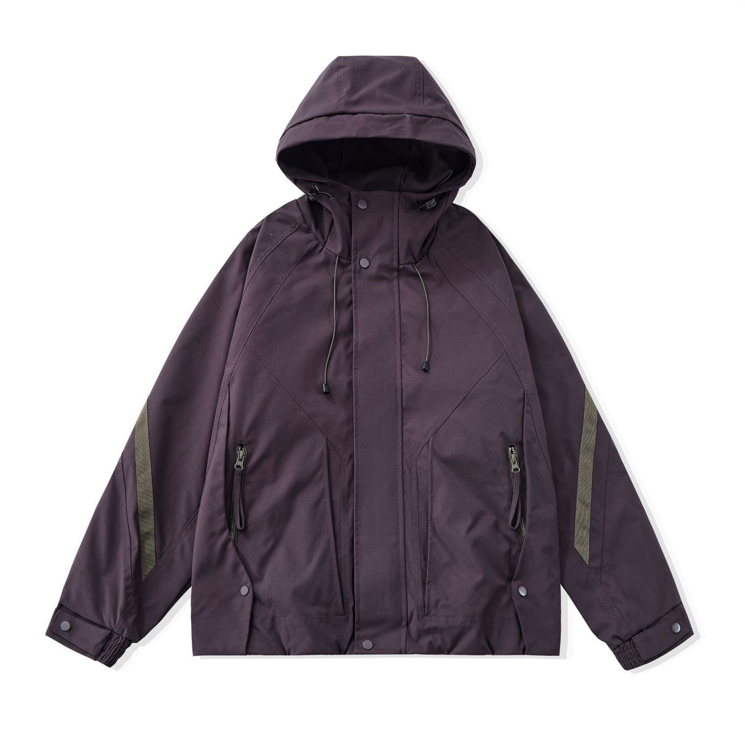 Herren Kurz geschnittener Boxy‑Techparka mit Kapuze, verdeckter Frontblende und Cargo‑Reißverschlüssen Drune