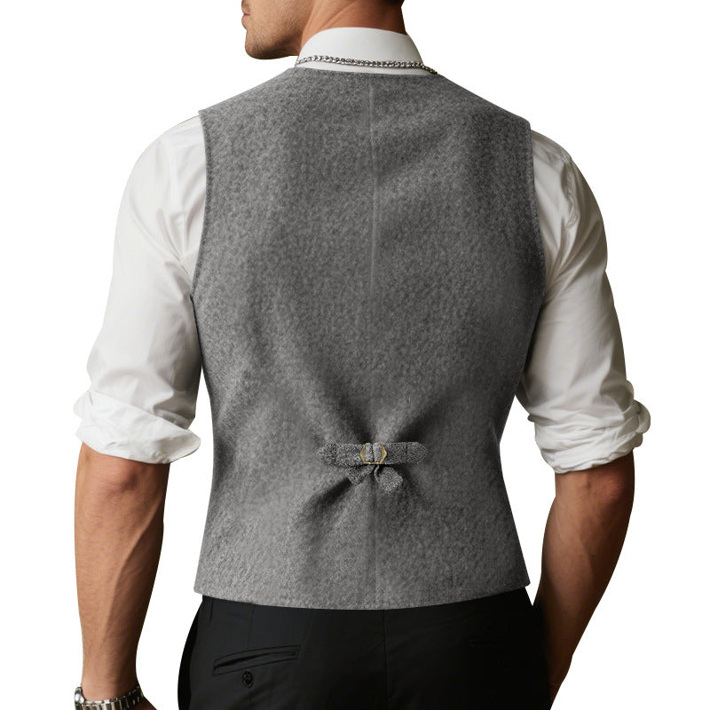 Herren elegante Weste mit praktischen Taschen und modischen Knopfdetails Drune