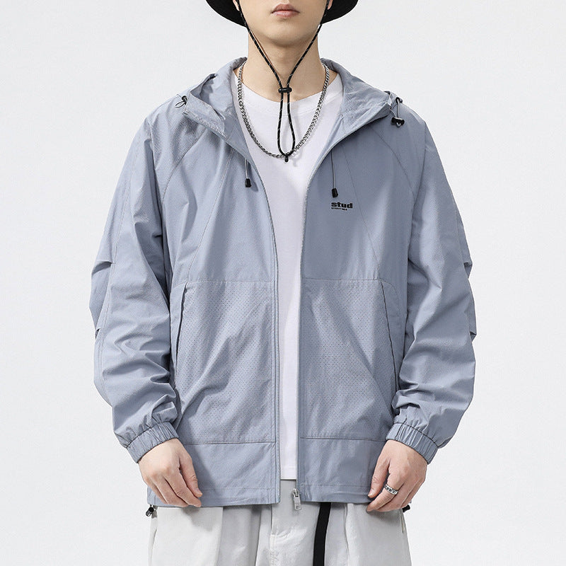 Herren Funktionsjacke mit belüftetem Design und verstellbarem Kragen Drune