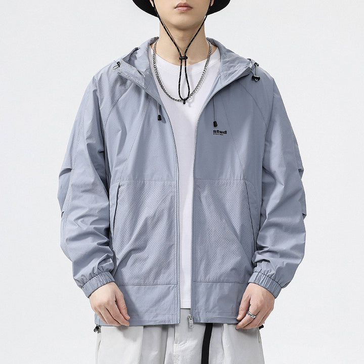 Herren Funktionsjacke mit belüftetem Design und verstellbarem Kragen Drune