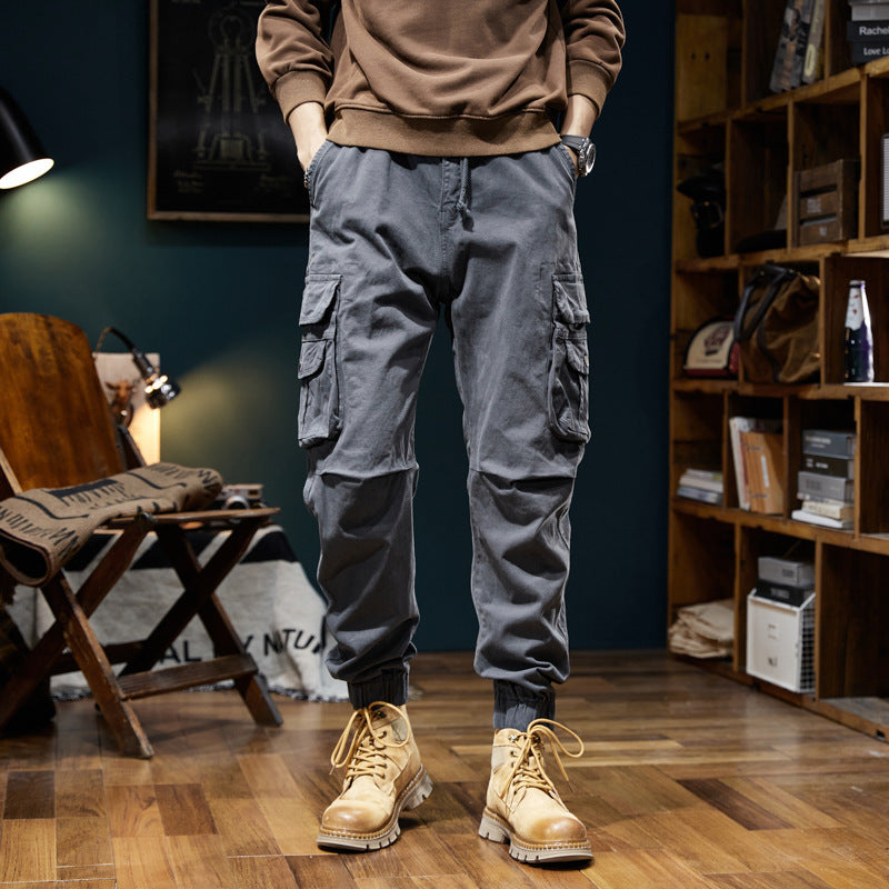 Herren Utility-Cargo-Jogger mit Elastikbund, Tunnelzug und Mehrfachtaschen Drune