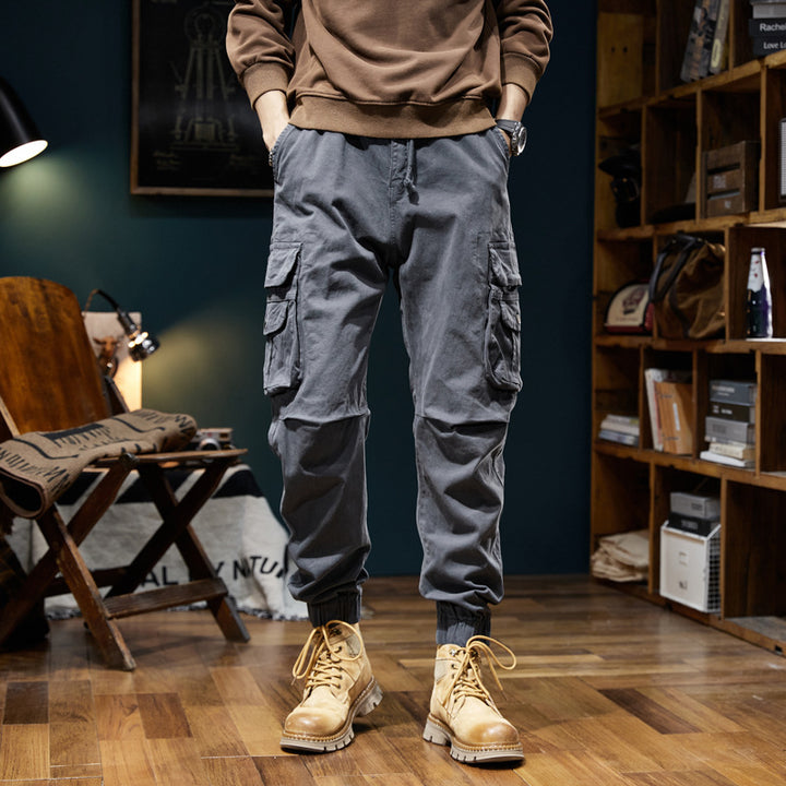 Herren Utility-Cargo-Jogger mit Elastikbund, Tunnelzug und Mehrfachtaschen Drune