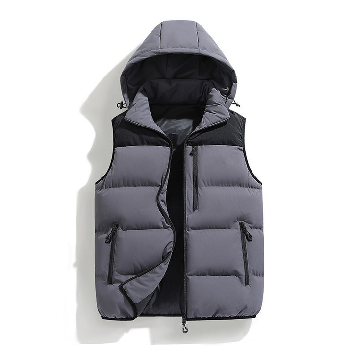 Herren Wattierte Outdoor-Weste mit Kapuze Drune