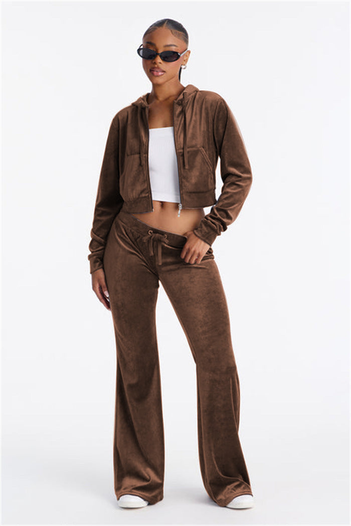 Damen cropped Kapuzenjacke mit stylischem Reißverschluss und praktischen Taschen