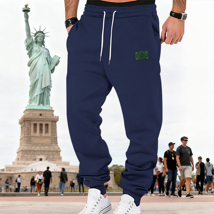 Herren Slim-Fit Sweat-Jogger mit elastischem Bund, Tunnelzug und gerippten Bündchen Drune