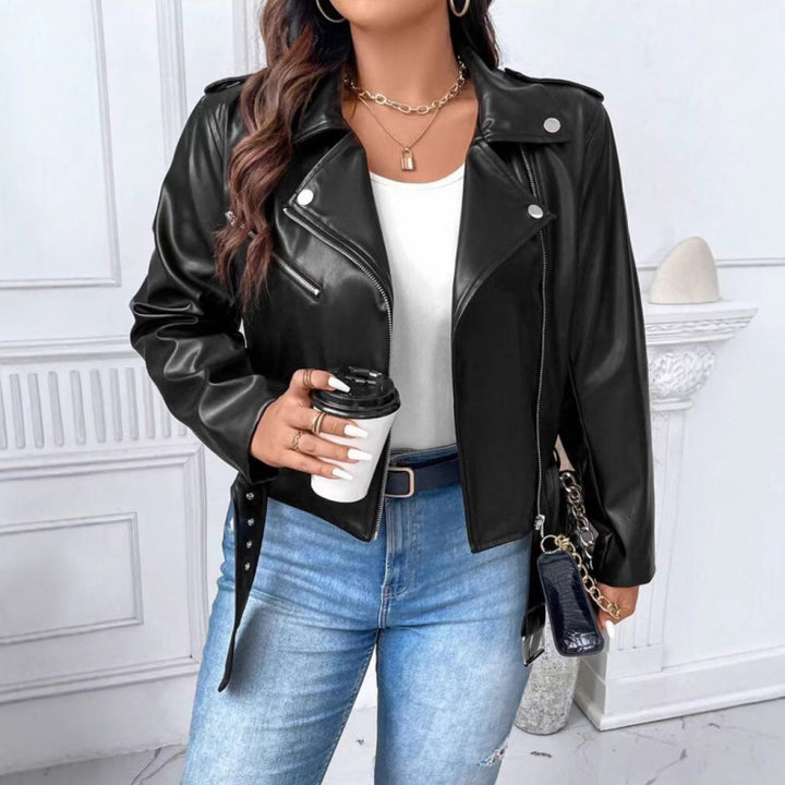Damen trendige cropped Bikerjacke Drune