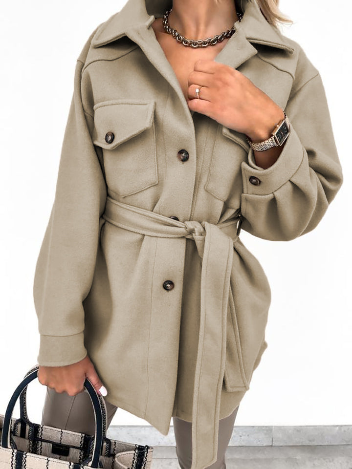 Damen Oversize-Hemdenjacke mit aufgesetzten Klappentaschen Drune
