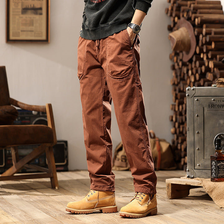 Herren Utility-Cargohose im Joggerstil mit elastischem Komfortbund, Multifachtaschen und Zugbändern am Knöchel Drune
