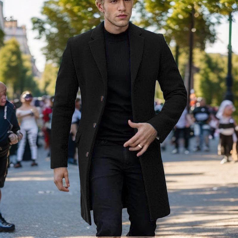 Herren eleganter einfacher Mantel Drune