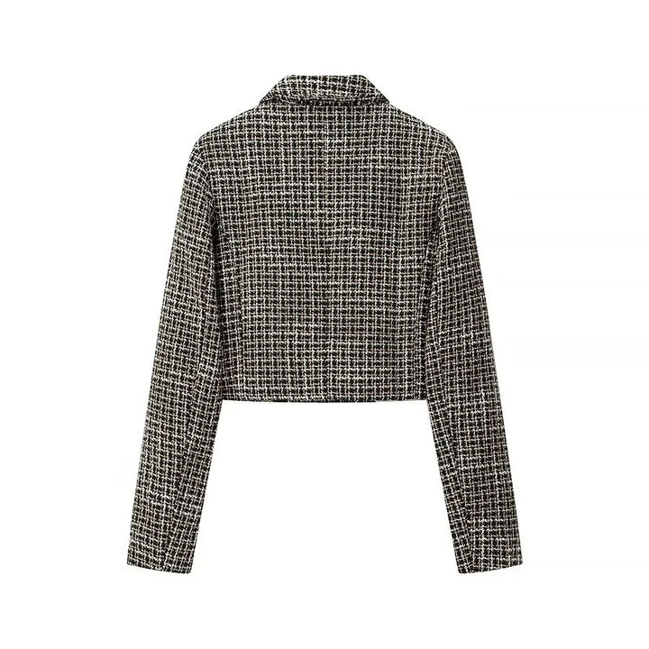 Damen Kurz geschnittene Blazerjacke im eleganten Tweed-Design Drune