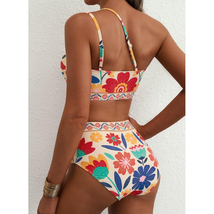 Damen Crop-Top Bikini Set mit floralem Design Drune