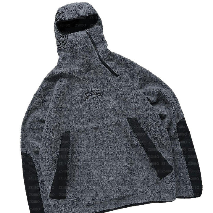 Damen Fleece-Pullover mit hohem Kragen und praktischen Taschen Drune