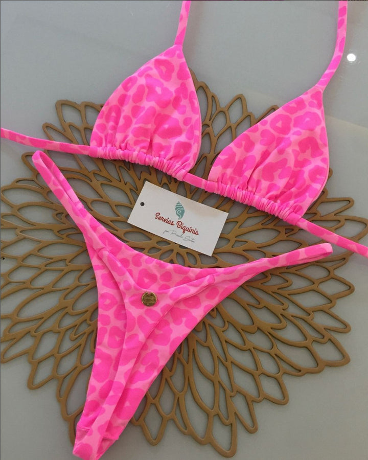 Damen Triangel-Bikini mit verspieltem Lippen-Design Drune