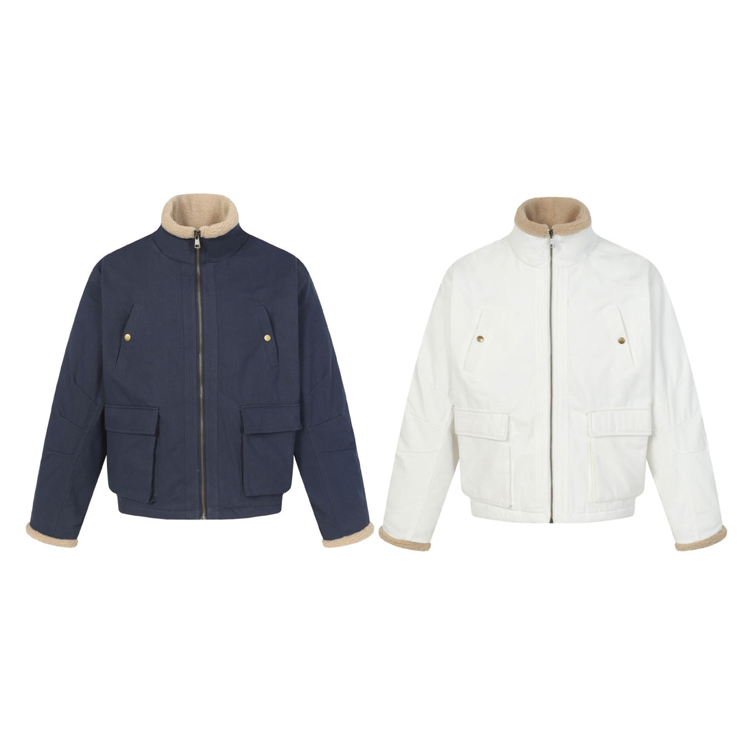 Herren Kurzblouson im Field‑Style mit Teddyfutterkragen und Cargo‑Taschen Drune