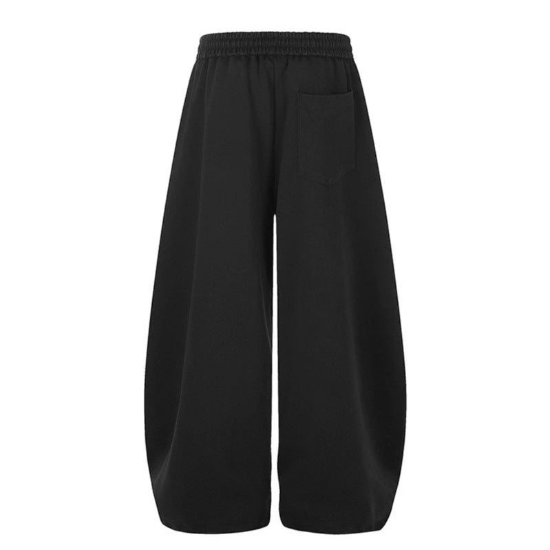 Damen Extraweite Cropped Palazzo-Sweathose mit Komfortbund und Tunnelzug Drune