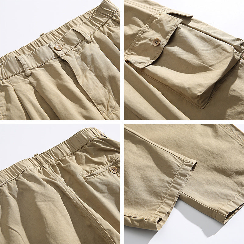 Herren Leichte Relaxed-Cargo-Hose mit elastischem Bund und Mehrfachtaschen Drune