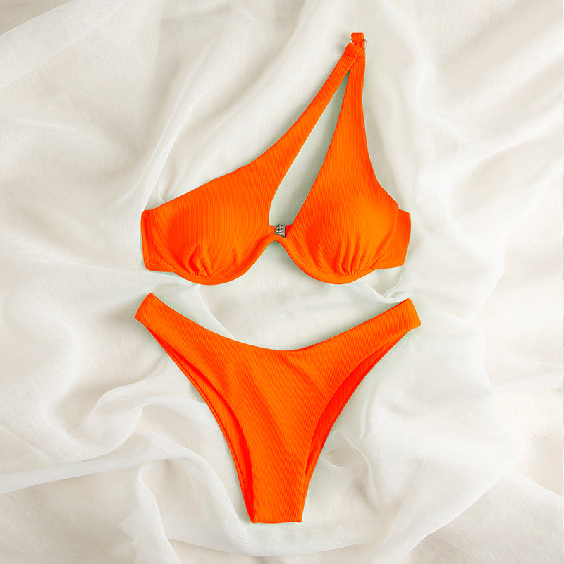 Damen Triangel-Bikini mit asymmetrischem Schnitt und gepolstertem Oberteil Drune