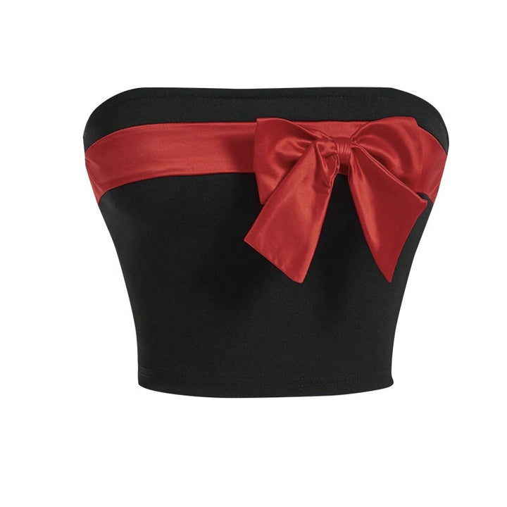 Damen bandeau Oberteil mit elegantem Schleifenakzent Drune
