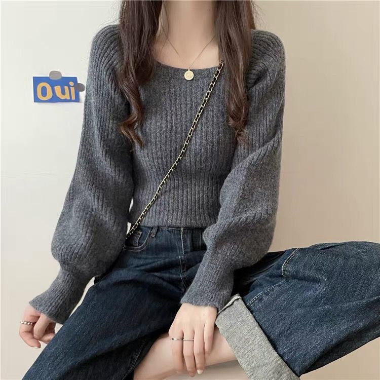 Damen Strickpullover mit weit geschnittenen Ärmeln Drune