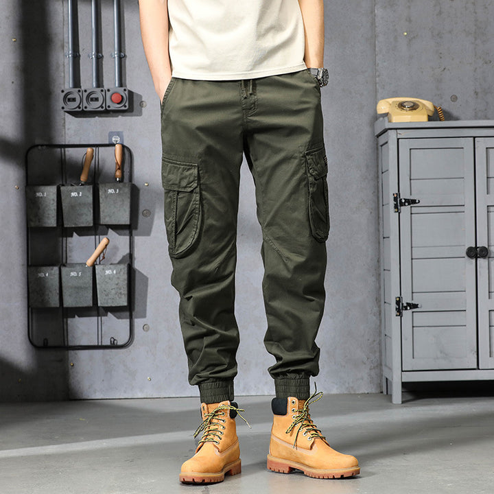 Herren Cargo-Joggerhose im Utility-Look mit elastischem Bund, Multifach‑Taschen und gerippten Knöcheln Drune