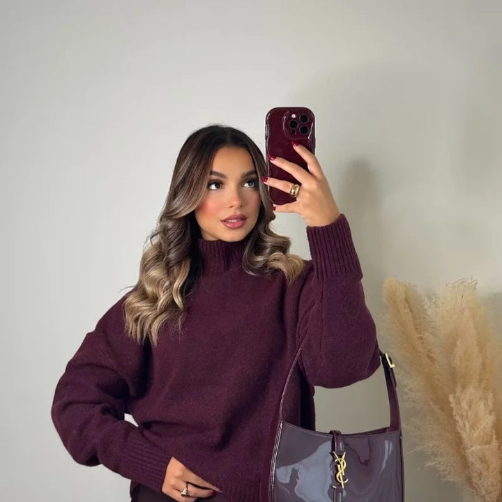 Femme Chunky Knit Rollkragenpullover Drune
