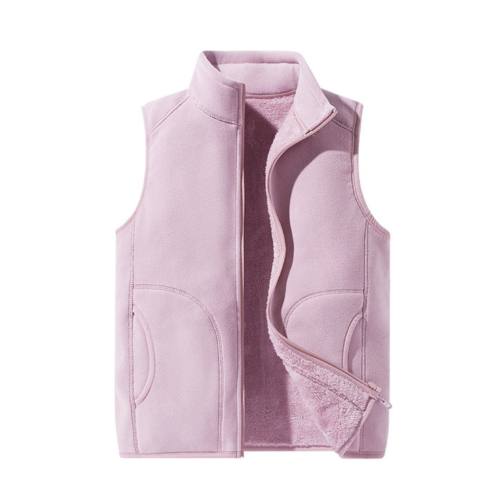Damen leichte Microfleece-Weste mit durchgehendem Reißverschluss, hohem Stehkragen und weicher Teddyinnenlage Drune