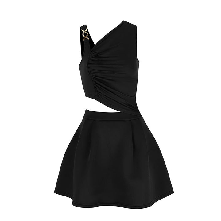 Damen Kleid mit asymmetrischem Design und raffinierten Drapierungen Drune