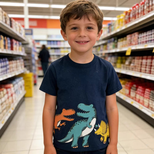 Jungen T-Shirt mit niedlichen Dinosaurier-Applikationen Drune