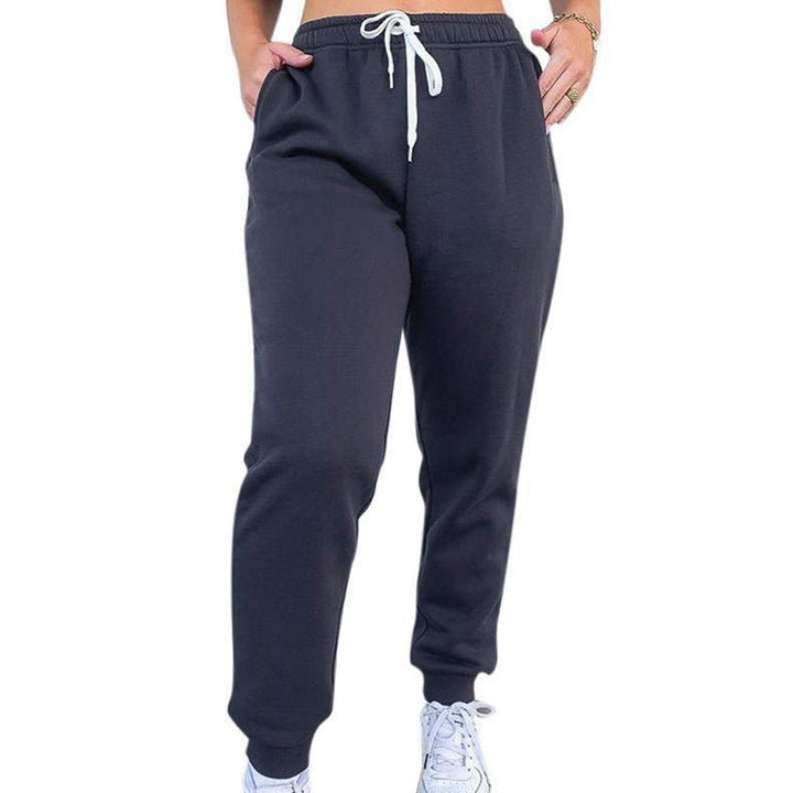 Damen nan taillenhohe tapered Jogginghose mit elastischem Komfortbund, verstellbarem Kordelzug und tiefen Eingrifftaschen Drune