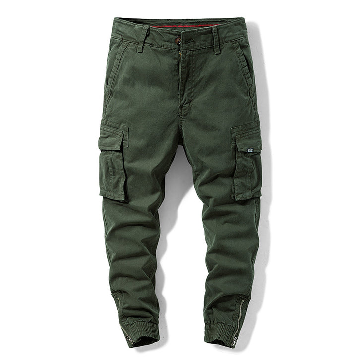 Herren Cargo-Jogginghose mit elastischem Saum, verstärkten Klappentaschen und Canvas‑Optik Drune