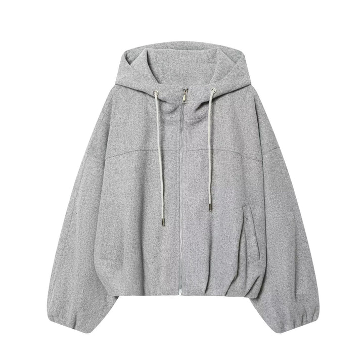 Damen Oversize‑Kapuzenjacke aus Wollmix im Boxy‑Cropped‑Schnitt Drune