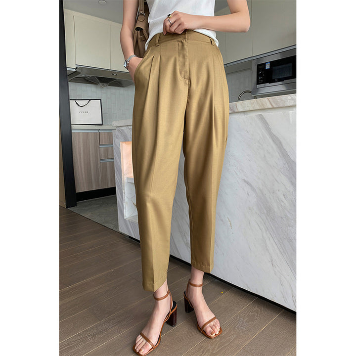Damen Elegante Hochtaillierte Stoffhose Drune