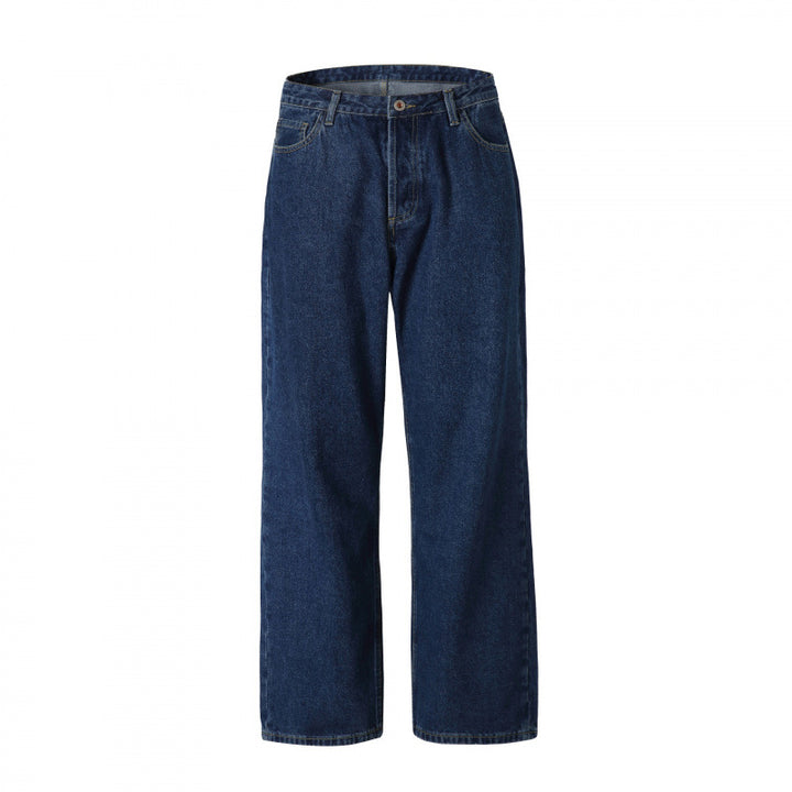 Herren Locker geschnittene Denim-Jeans im Relaxed-Fit mit hoher Leibhöhe und geradem Bein Drune
