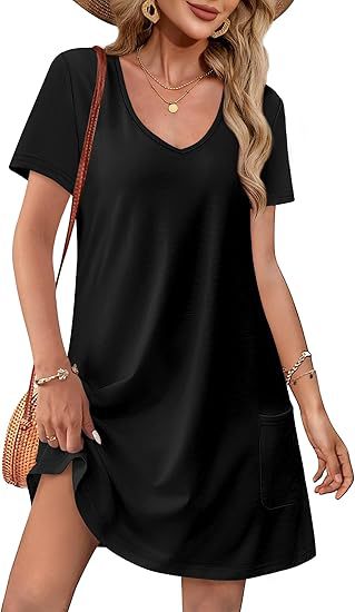 Damen Kurzarm Freizeitkleid Drune