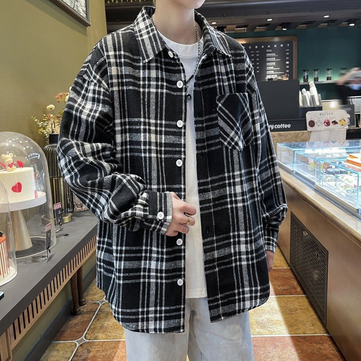 Unisex Karierte Flanellhemd Drune