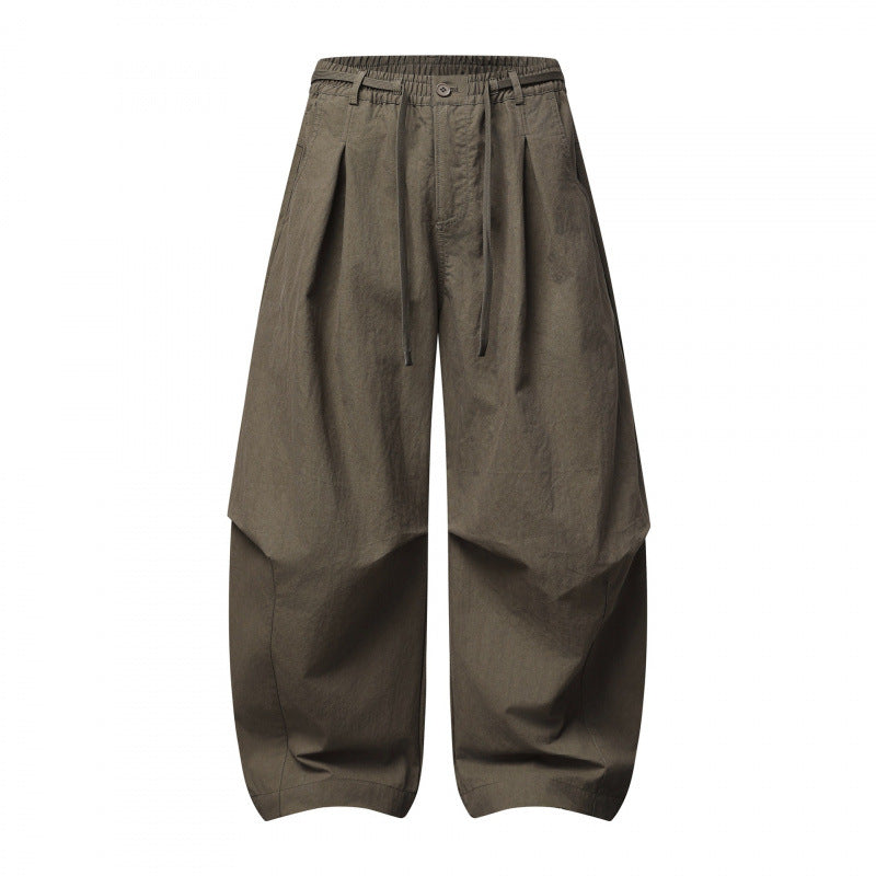 Unisex Weite Lagenhose mit ballonförmiger Silhouette, hoher Leibhöhe und Kordelzug Drune
