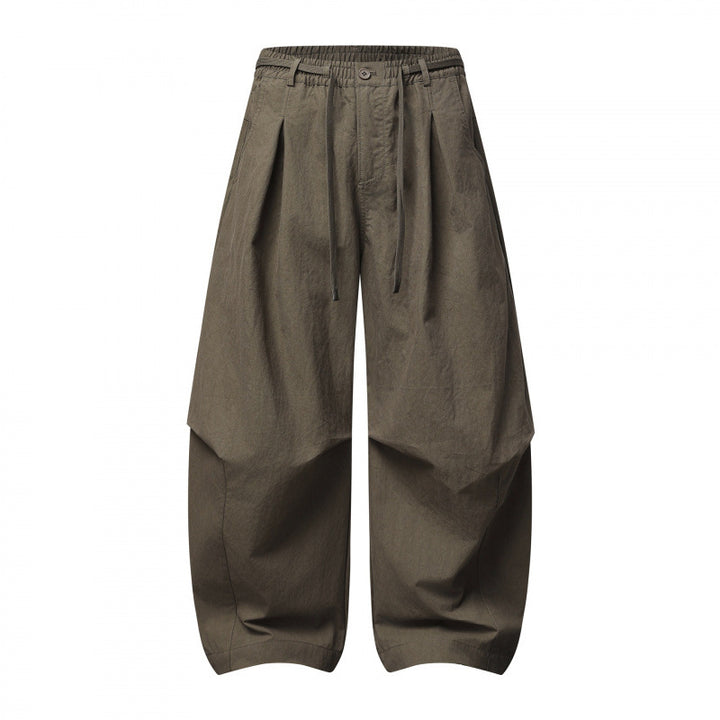 Unisex Weite Lagenhose mit ballonförmiger Silhouette, hoher Leibhöhe und Kordelzug Drune