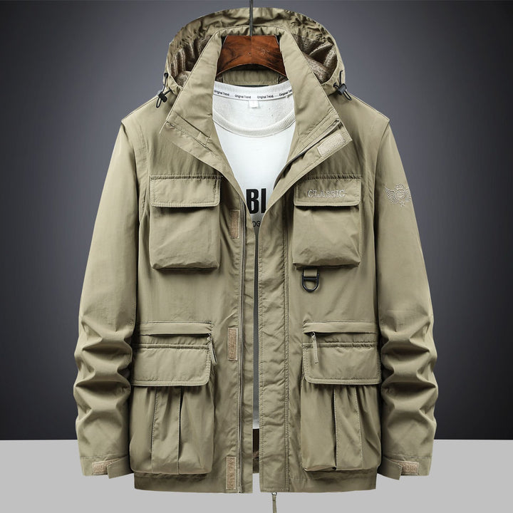 Men's  tactical hooded field parka with multi-pocket utility front and D-ring Drune