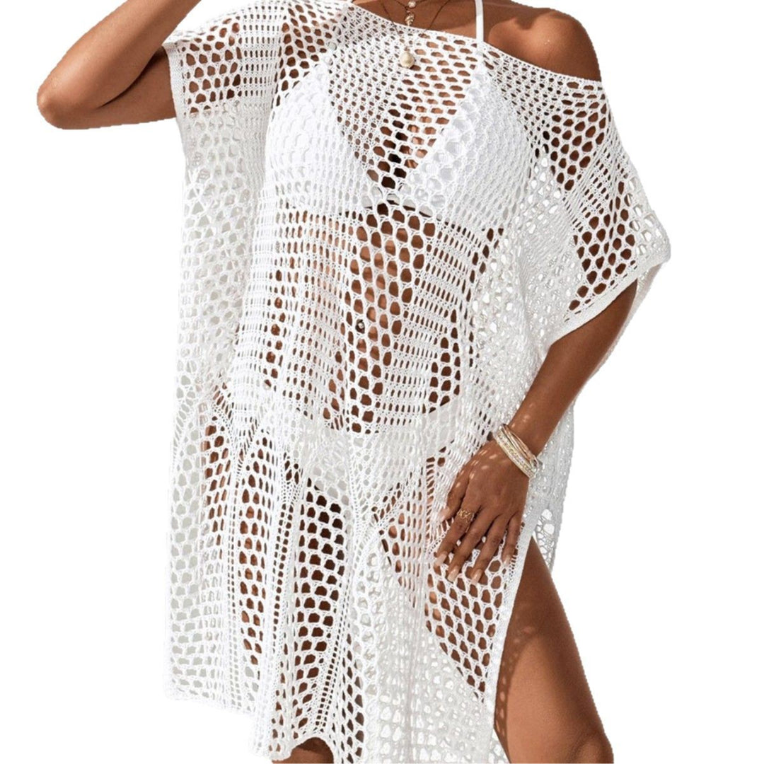 Damen eleganter häkel Strandüberwurf Drune