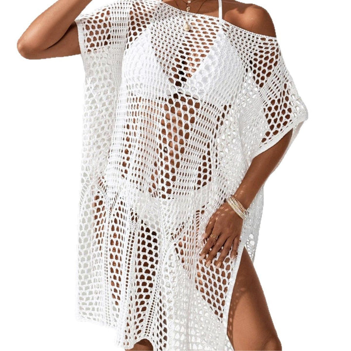 Damen eleganter häkel Strandüberwurf Drune