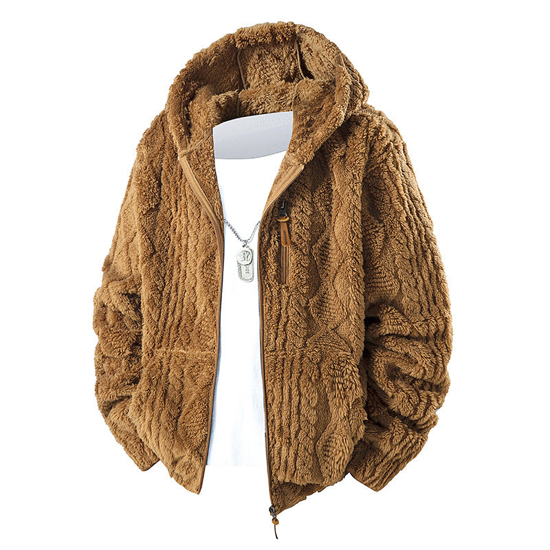Herren Fleece Jacke mit Kapuze Drune