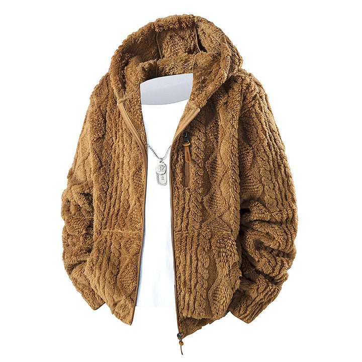 Herren Fleece Jacke mit Kapuze Drune